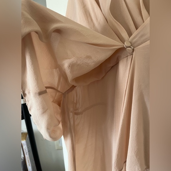 Alice + Olivia Ruffled Layered Lightweight Pink Plus 100 % Silk Blouse Size M - Picture 10 of 13